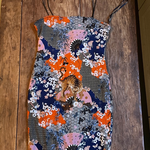 NWT Floral Design Mesh Mini Dress Size L - Picture 1 of 1